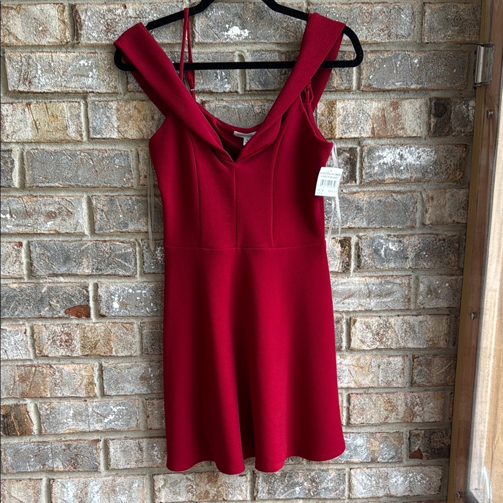 Socialite Red Off-the-Shoulder Mini Dress